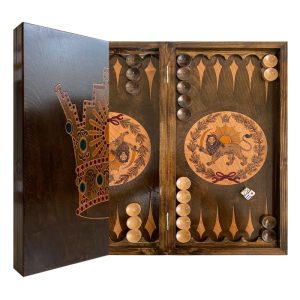 تخته نرد چوب روسی طرح شیر و خورشید