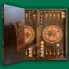 تخته نرد قدیمی چوب روسی طرح شیر و خورشید