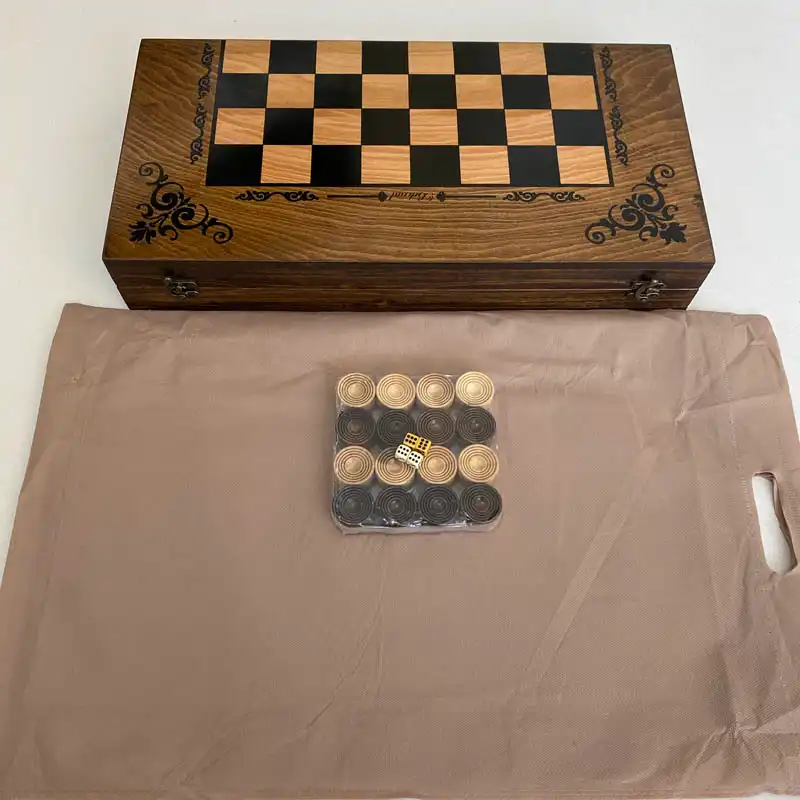 ست تخته نرد و شطرنج روکش ملچ طرح شیردال